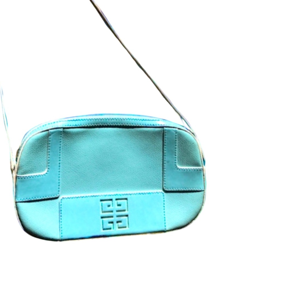 Givenchy Vintage Y2K Baby Blue and Gold Logo Leather Leather Mini handbag - Picture 8 of 8